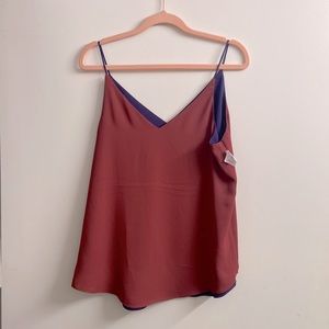 🔴 Express Reversible Downtown Cami 💜 Purple Satin Burgundy